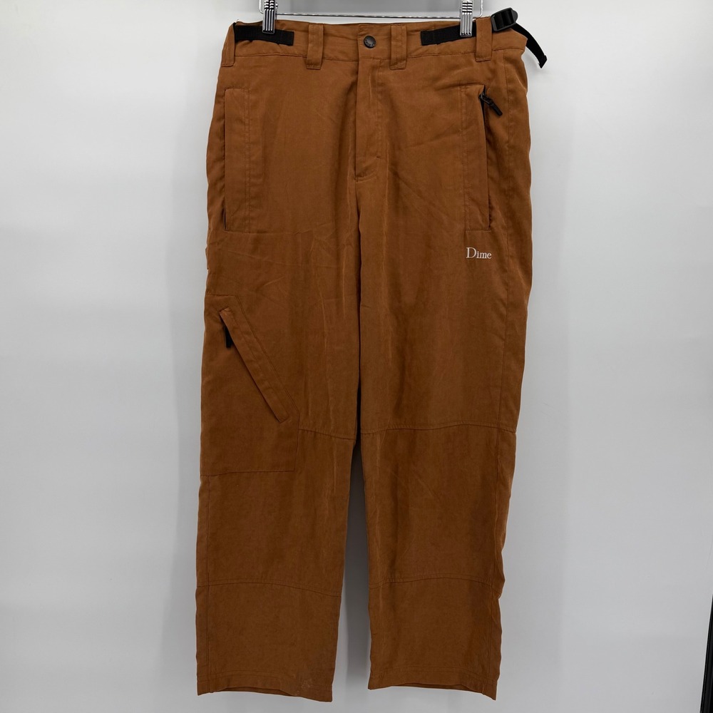 Dime Cargo Pants Men Medium Brown Integrated Belt Utility Skate Gorpcore - Picture 2 of 13